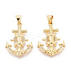 Brass Micro Pave Cubic Zirconia Pendants KK-N268-03G-1