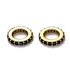 Brass Micro Pave Cubic Zirconia Rondelle European Beads KK-B028-18G-F-2