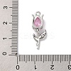 Ion Plating(IP) Brass Micro Pave Cubic Zirconia Tulip Pendants KK-U042-02P-02-3