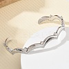 Brass Micro Pave Clear Cubic Zirconia Cuff Bangles for Women BJEW-A172-04P-2