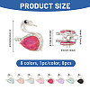 8Pcs 8 Colors Alloy Micro Pave Cubic Zirconia Beads ALRI-CA0001-15-2