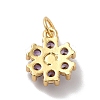 Rack Plating Brass Micro Pave Cubic Zirconia Charms KK-A160-22J-G-4