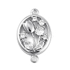 Brass Pave Clear Cubic Zirconia Connector Charms KK-Z066-10P-1