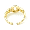 Clear Cubic Zirconia Donut Open Cuff Ring for Women ZIRC-P096-21G-3