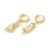 Palm with Horse Eye Real 18K Gold Plated Brass Dangle Hoop Earrings EJEW-Q797-21G-01-2