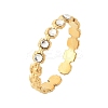 304 Stainless Steel Rhinestone Open Cuff Rings LS-RJEW-M070-02G-02-2