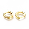 Brass Micro Pave Clear Cubic Zirconia Huggie Hoop Earrings ZIRC-H102-07G-2