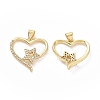 Brass Micro Pave Clear Cubic Zirconia Pendants ZIRC-F134-04G-1