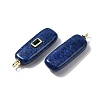 Natural Dyed Sesame Jasper Imitation Lapis Lazuli Pendants KK-Z137-04G-2