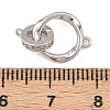 Brass Micro Pave Clear Cubic Zirconia Twisted Ring Links KK-G544-45P-3