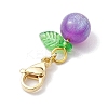 Round Resin Imitation Cat Eye Pendant Decortion HJEW-JM01986-01-5