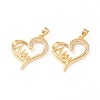 Brass Micro Pave Clear Cubic Zirconia Pendants ZIRC-J039-04G-1