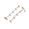 Round Plastic Pearl Beaded Long Chain Dangle Stud Earrings STAS-D179-04G-01-2