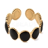 Oval 304 Stainless Steel Open Cuff Rings for Women RJEW-A091-12G-4