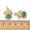 Brass Micro Pave Cubic Zirconia with Synthetic Opal Pendants KK-D096-01C-G-3