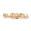 Brass Micro Pave Cubic Zirconia Fold Over Clasps KK-C062-082G-1