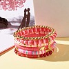 Handmade Polymer Clay Heishi Beads Stretch Bracelets Set BJEW-JB07397-2