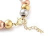 202 Stainless Steel Round Beaded Bracelets for Men Women BJEW-D034-01MC-3