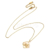 Brass Clear Cubic Zirconia Pendant Necklaces for Women NJEW-B121-01G-03-4