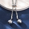 Round Brass Slider Lariat Necklaces for Women NJEW-G162-05P-3
