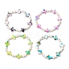 4Pcs 4 Colors Dyed Synthetic Turquoise Round Beads Stretch Bracelets for Women Men BJEW-JB11609-1
