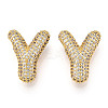 Brass Micro Pave Cubic Zirconia Pendants KK-N254-06G-Y-1