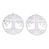 Tarnish Resistant 201 Stainless Steel Filigree Pendants LS-STAS-S118-030P-2