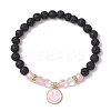 8Pcs 8 Colors Natural Lava Rock & Synthetic Moonstone Beads Stretch Bracelets BJEW-JB11566-3