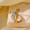 Adjustable 304 Stainless Steel Cuff Rings for Women LS-RJEW-B135-01GP-02-1