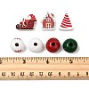 50Pcs 7 Styles Christmas Painted Wood Beads Set WOOD-FS0002-44-5