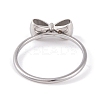 Non-Tarnish 304 Stainless Steel Bowknot Finger Ring for Women RJEW-C086-01-P-3