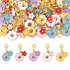 40Pcs 5 Colors Alloy Enamel Pendant Decorations HJEW-YW00159-1