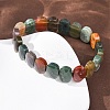 Natural Indian Agate Faceted Beaded Stretch Bracelets for Women BJEW-K251-07D-3
