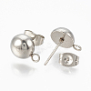 Non-Tarnish 201 Stainless Steel Stud Earring Findings LS-X-STAS-Q225-16A-8mm-2