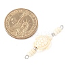 10Pcs 2 Colors Dyed Synthetic Turquoise Turtle Rondelle Beaded Connector Charms PALLOY-JF04013-3