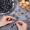200Pcs Spray Printed Opaque Acrylic European Beads SACR-UN0001-07-4