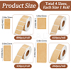 4 Rolls 4 Sizes Kraft Paper Rectangle Blank Label Stickers DIY-BBC0002-69-2