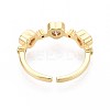 Brass Micro Pave Cubic Zirconia Cuff Rings for Women KK-T071-67G-3