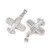 Brass Micro Pave Clear Cubic Zirconia Pendants KK-G549-18C-P-2