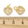 Brass Micro Pave Clear Cubic Zirconia Charms KK-Z044-21G-3
