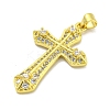 Rack Plating Brass Micro Pave Cubic Zirconia Pendants KK-B091-44G-2