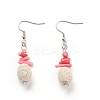 Natural Lava Rock Dangle Earrings EJEW-E260-A04-1