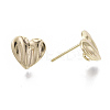 Brass Micro Pave Cubic Zirconia Stud Earring Findings KK-T056-07G-NF-2