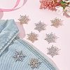 10Pcs 2 Colors Crystal Rhinestone Christmas Snowflake Brooch Pin JEWB-GF0001-29-7