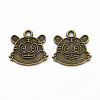 Tibetan Style Alloy Pendant Enamel Settings TIBEP-N010-018AB-RS-1