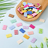 65Pcs 13 Colors Rectangle Hand Made Suede Clothing Label AJEW-TA0002-15-5