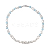Acrylic Pearl & Luminous Beaded Necklaces for Women NJEW-JN04909-4