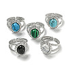 304 Stainless Steel Open Cuff Rings RJEW-C079-13P-1