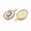 Brass Micro Pave Cubic Zirconia Pendants KK-T070-24G-2