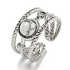304 Stainless Steel Open Cuff Rings RJEW-C079-14P-2